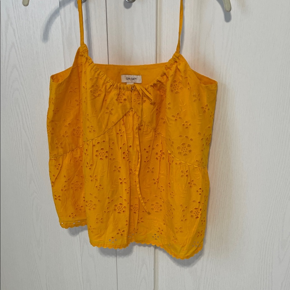 ON GAR Yellow Eyelet Tank Top